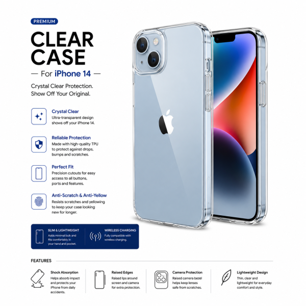 Clear Case iPhone 14 (Transparent Case)