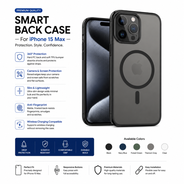 Case for iPhone 15 Max (Back case)