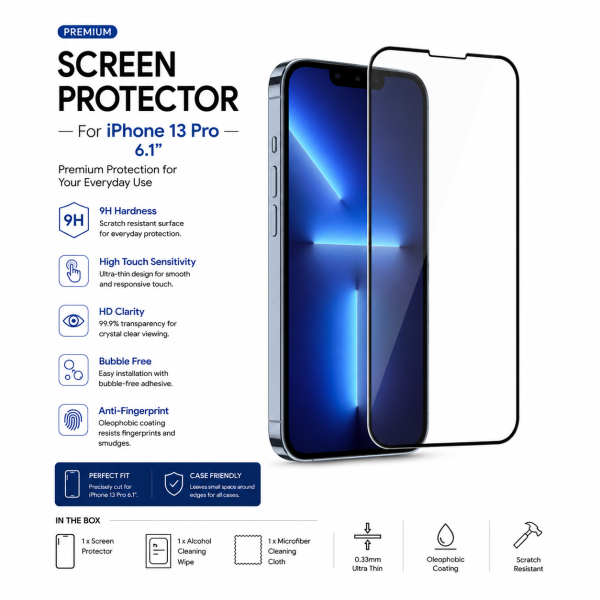 Screen Protector for Apple iPhone 13 Pro 6.1"