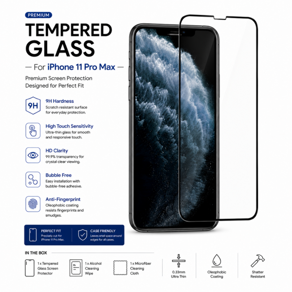 Tempered glass - iPhone 11 Pro Max